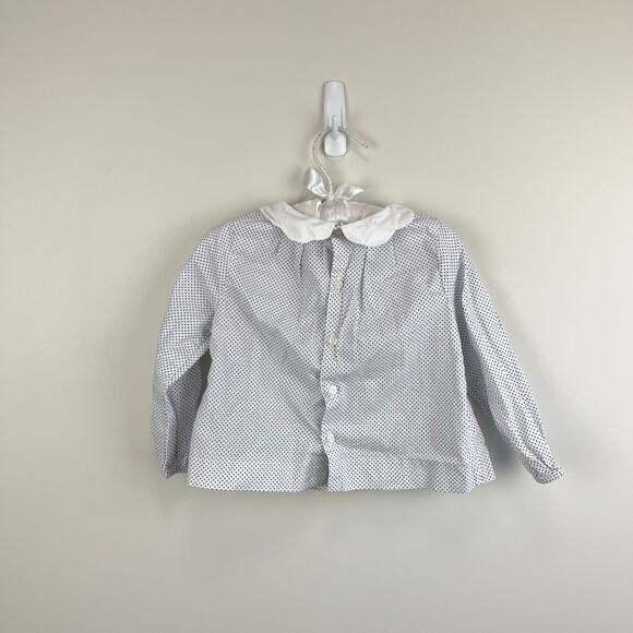 Jacadi Paris Girls Polka Dot Blouse 18 Months - Picture 4 of 5
